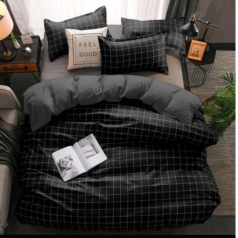 SPREI HOMEMADE NO.1 KOREAN STYLE AESTHETIC EMILY TARTAN ANJANA GRID KATUN DISPERSE - UKURAN 120, 160 &amp; 180