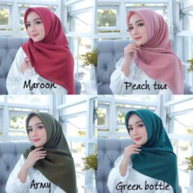 HIJAB BELLA SQUARE ORIGINAL 115 x 115 / HIJAB POLOS / HIJAB SEGIEMPAT