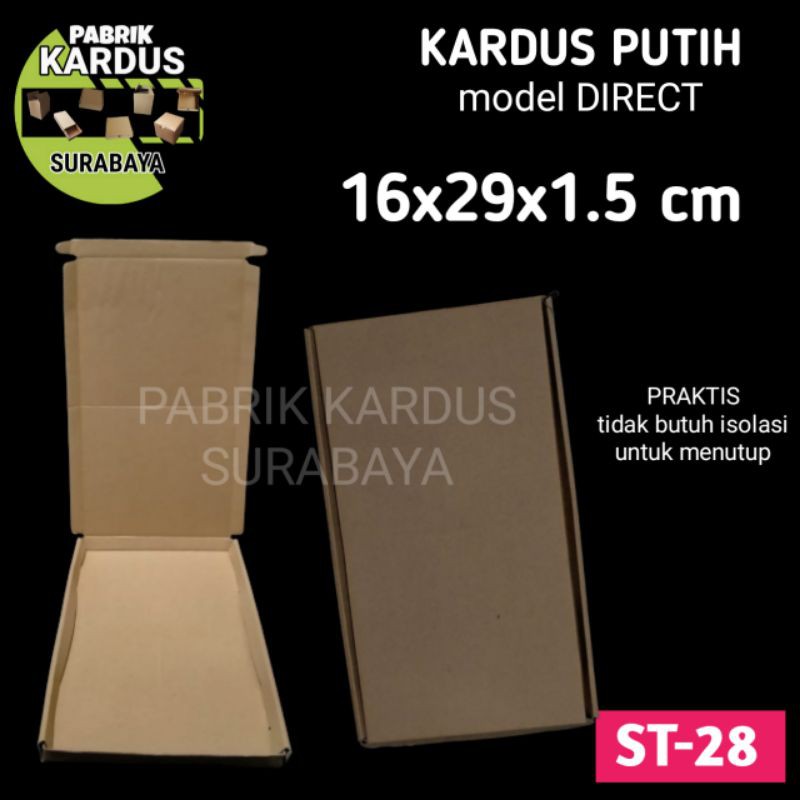 KOTAK ST-28 COKLAT POLOS KARDUS BOX SARUNG KAOS HIJAB BAJU PACKING