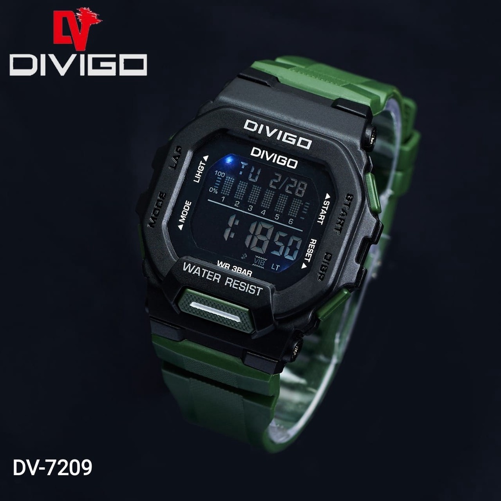 Jam Tangan Digital Pria DV-7209 Water Resistant 3ATM GARANSI