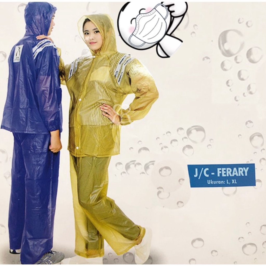 JAS HUJAN PENGUIN FERRARI PINGUIN FERARI ORIGINAL PRIA WANITA XL SETELAN TEBAL