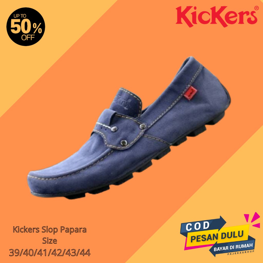 BIG SALE!! Sepatu Slip On Pria Kickers PAPARA Navy Slop Cowok Casual Santai Kerja Laki-laki