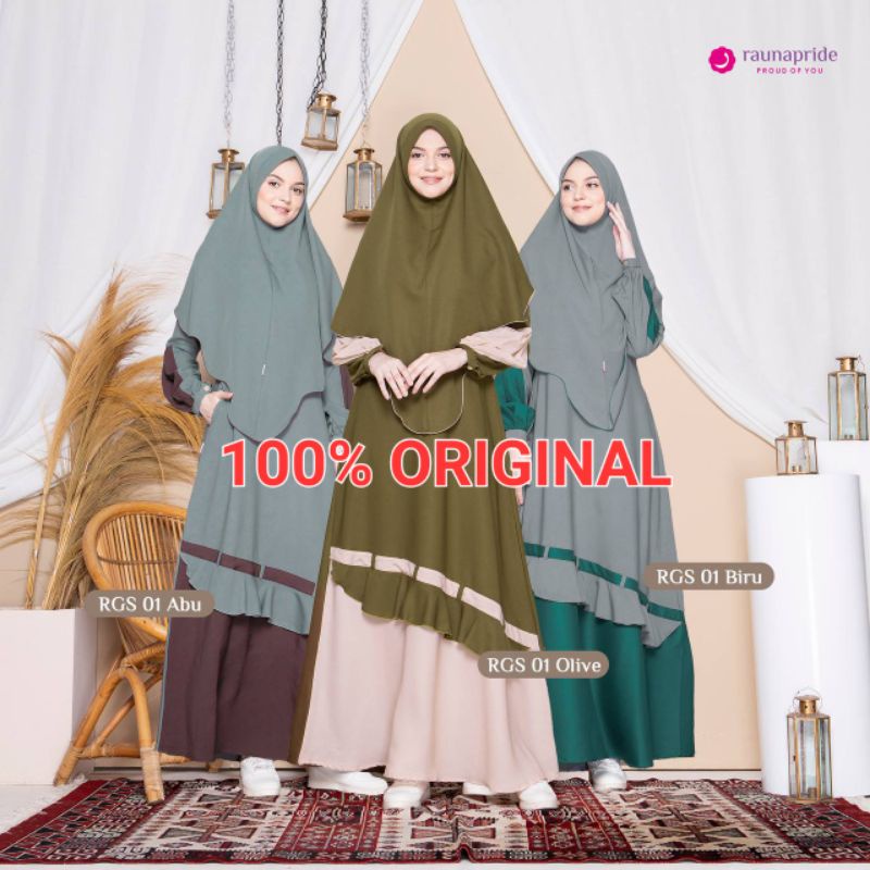 RAUNA GAMIS SET JILBAB RGS 01 | RAUNA GAMIS JUMBO | RAUNAPRIDE GAMIS SYARI | GAMIS MURAH