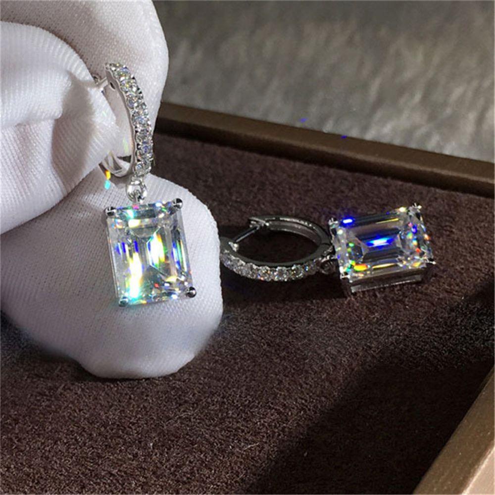 Solighter Perak Drop Anting Fashion Perjamuan Pernikahan Perhiasan Cubic Zirconia