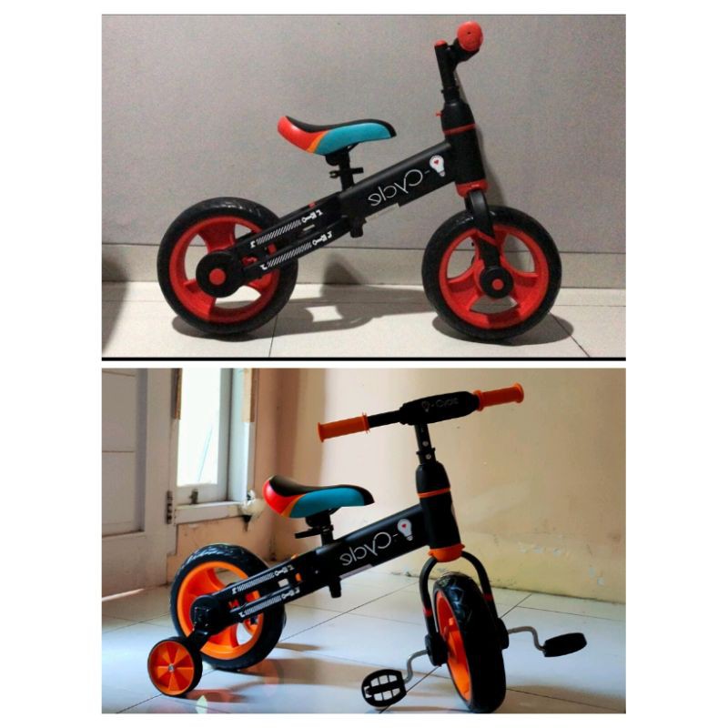 Sepeda anak 2in1 balance bike/sepeda roda2(4) merek I cycle bronco