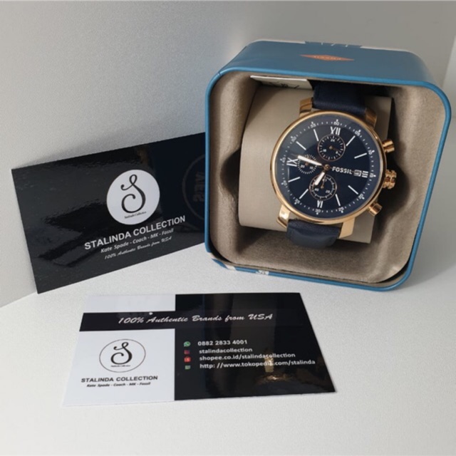 FSL BQ1704 Navy Leather  Watch