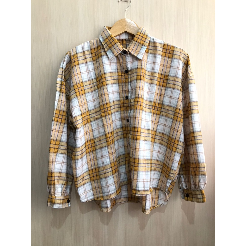 kemeja outer flanel wanita oversize
