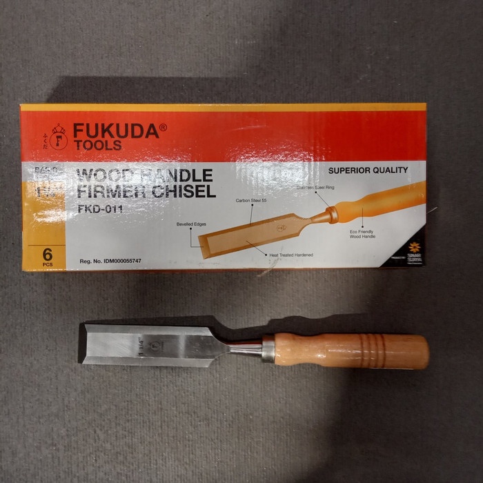 

UKIR-ALAT- PAHAT TATAH KAYU 1 1/4 INCH WOOD HANDLE FIRMER CHISEL FUKUDA -ALAT-UKIR.