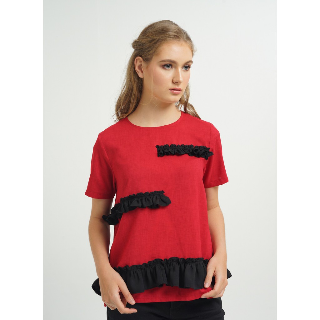 BLOUSE BAJU ATASAN BLUS PAKAIAN CEWEK WANITA MURAH MERAH BLOUSE BAJU ATASAN BLUS PAKAIAN CEWEK WANITA MURAH MERAH