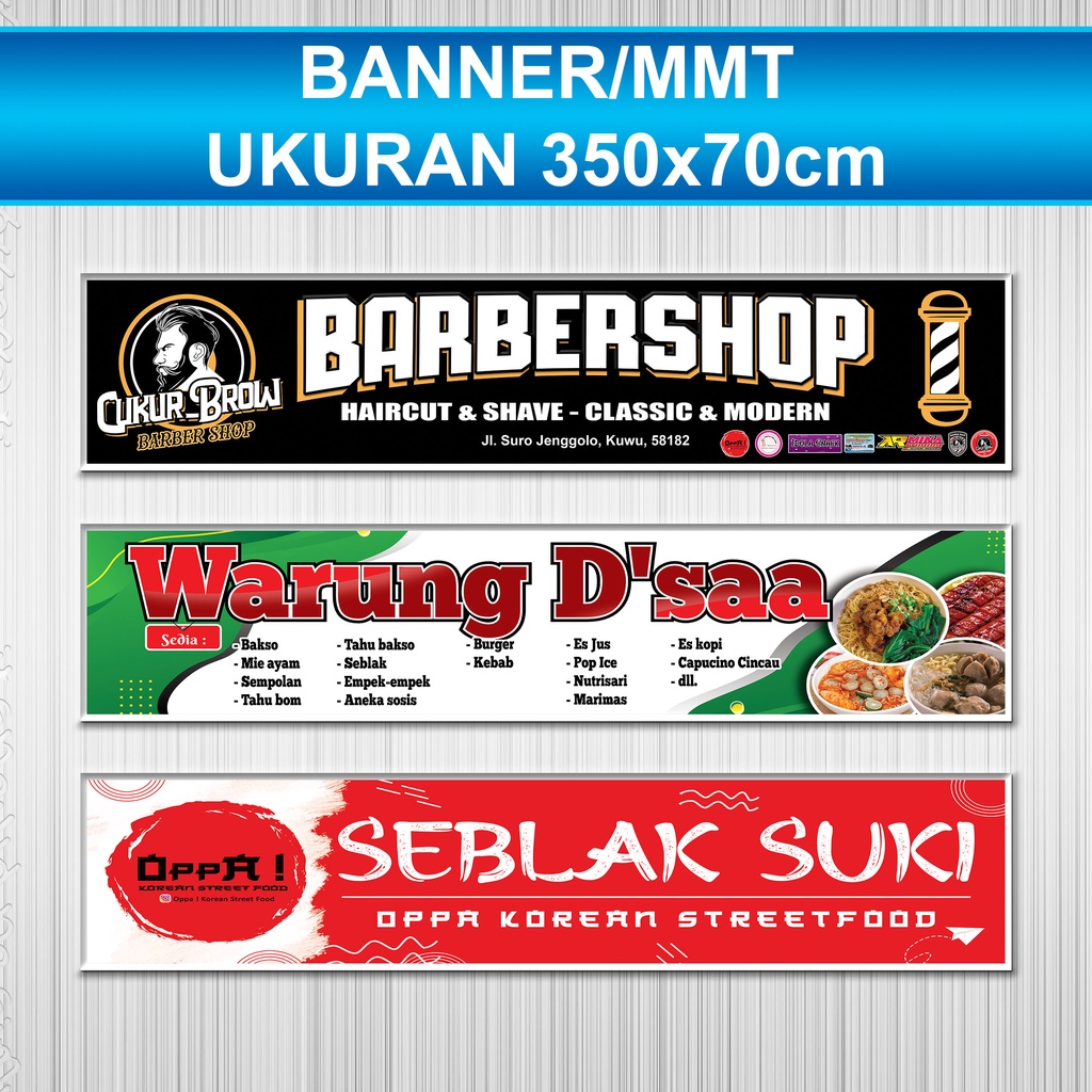 Jual CETAK BANNER MMT BACKDROP UKURAN 350x70 cm WARUNG MAKAN