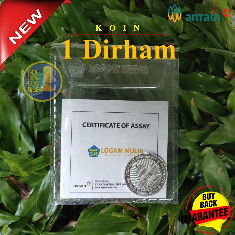 Koin 1 Dirham Logam Mulia Antam Perak Murni Ag 99.95%