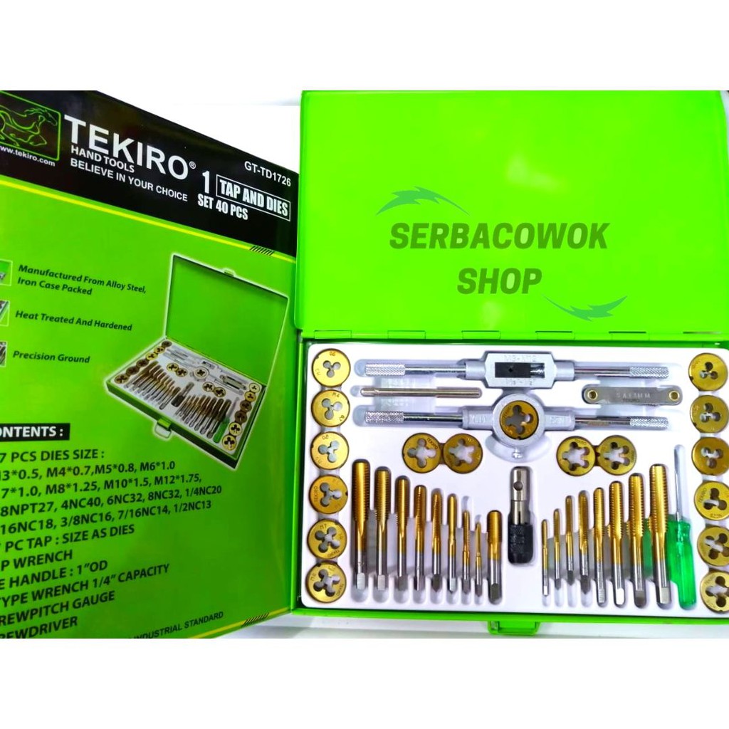 Tekiro Tap And Dies Set 40 Pcs Alat Senai dan Tap Ulir Baut Termurah Berkualitas