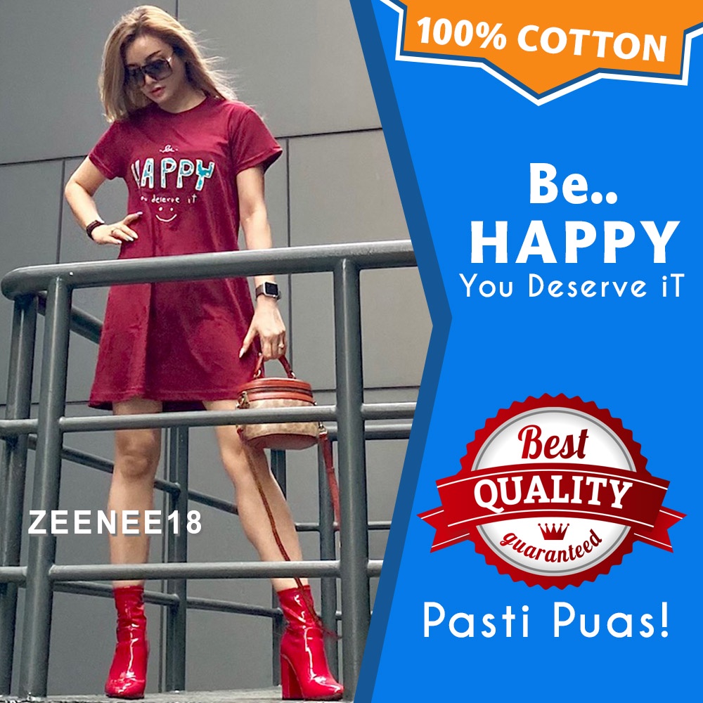 Daster Lucu Dewasa Bahan Katun Kekinian Happy