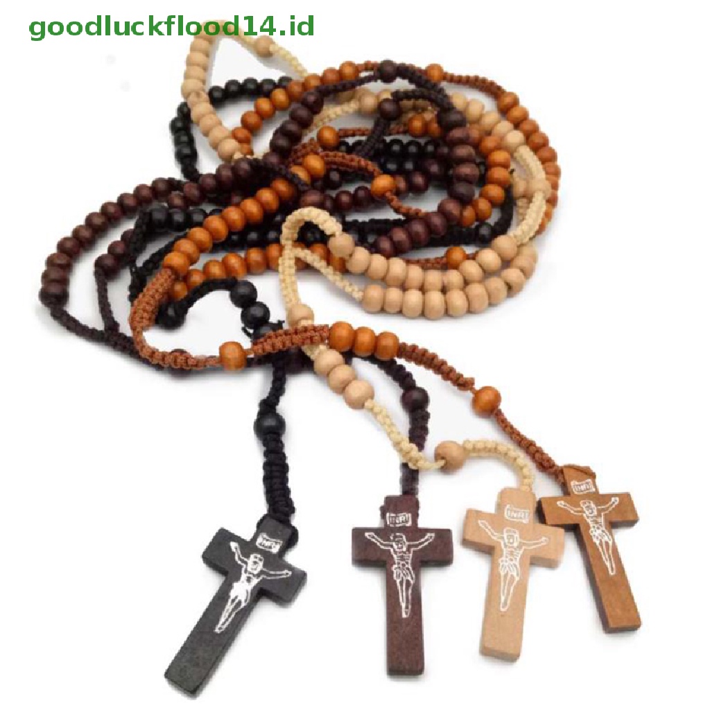 1pc Kalung Rosario Katolik Dengan Liontin Salib Yesus