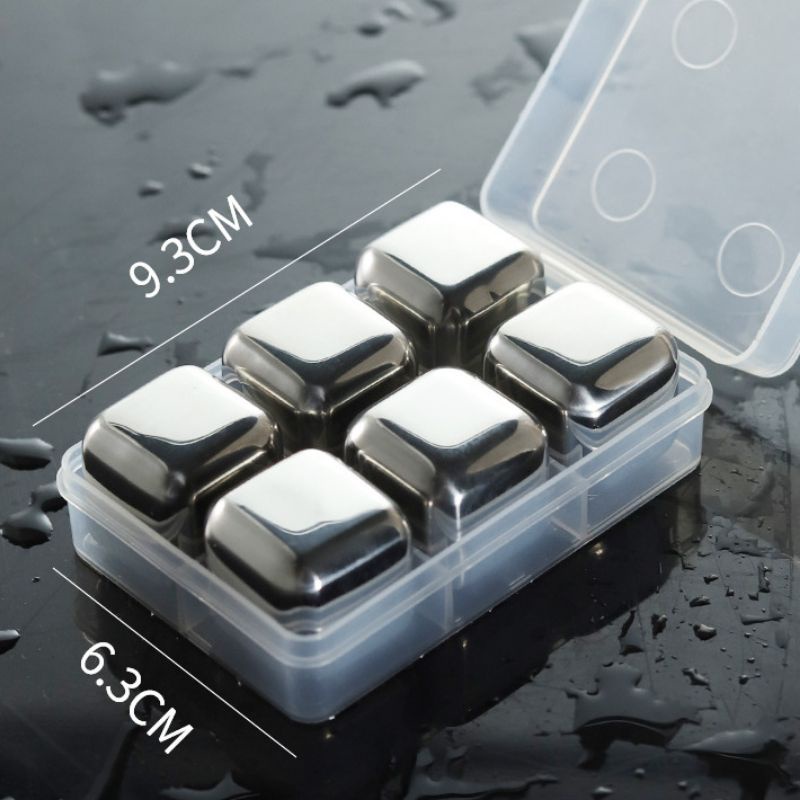 Es Batu Stainless Reuseable Ice Cube 6pcs /Box