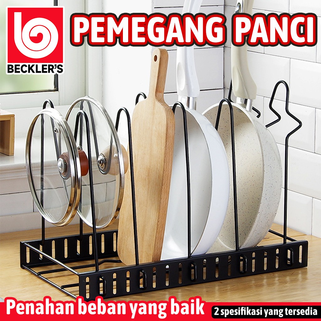 Rak Tutup Panci Teplon Wajan/ Rak Dapur Stainless Steel Serbaguna 4/8 Tingkat