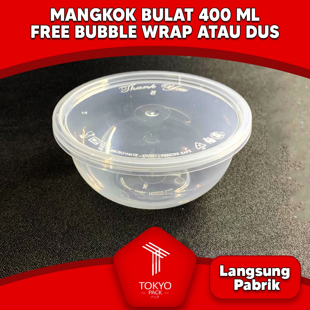 Thinwall Mangkok Bulat 400 ml ANTI PECAH Kotak makan isi 25 set Murah