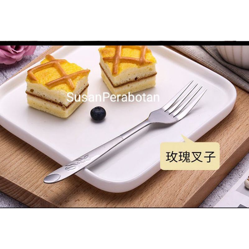 Promo!!!8 Model 12 Pcs/Sendok Makan Stainless/Garpu Makan/Sendok Bunga/Sendok Wayang/Sendok Bintang-3