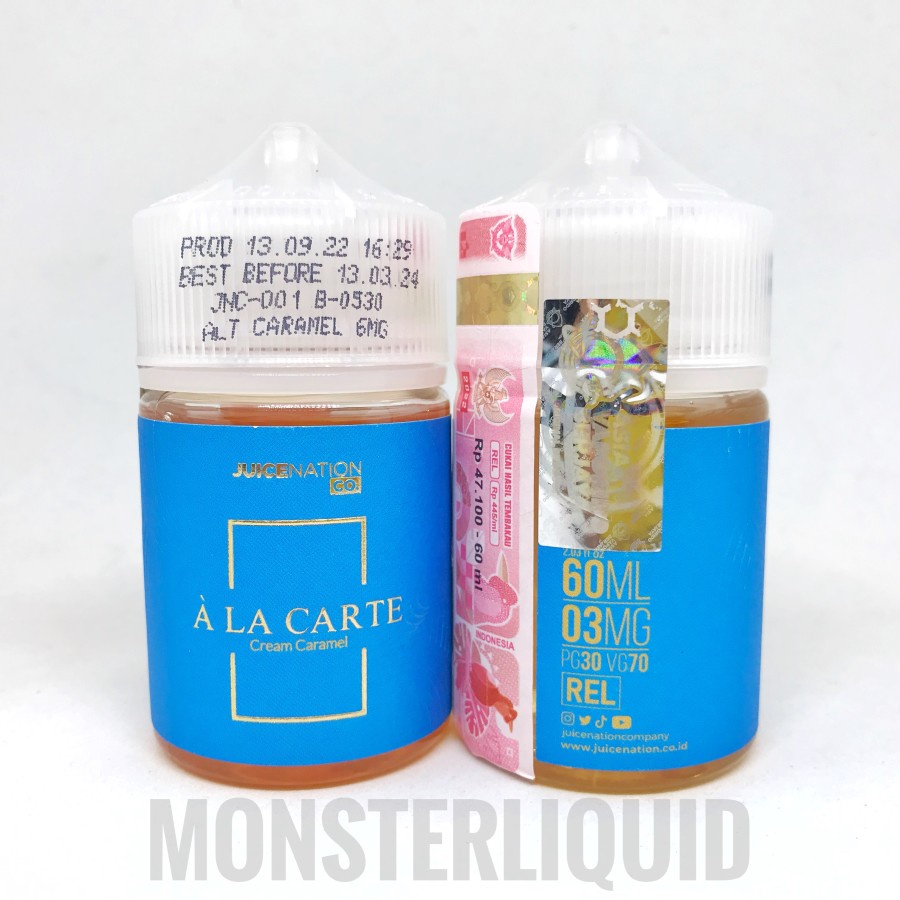 A LA CARTE BIRU CREAM CARAMEL BY JUICENATION 3MG 60ML ALA BIRU