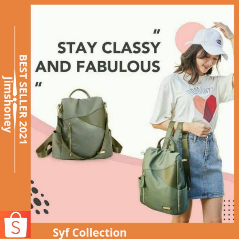 (BISA COD) Jimshoney JH ZOE BACKPACK JIMSHONEY TAS ZOE BACKPACK JIMSHONEY ORI TAS RANSEL TAS LAPTOP