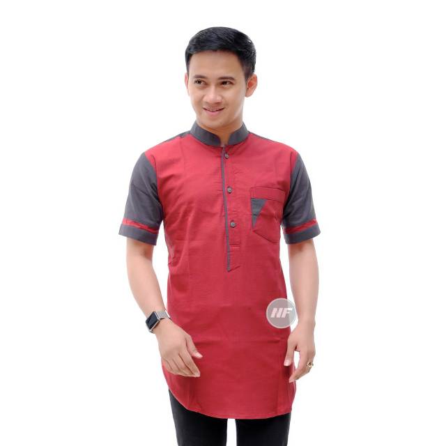 Baju koko pria model kurta bahan oxford