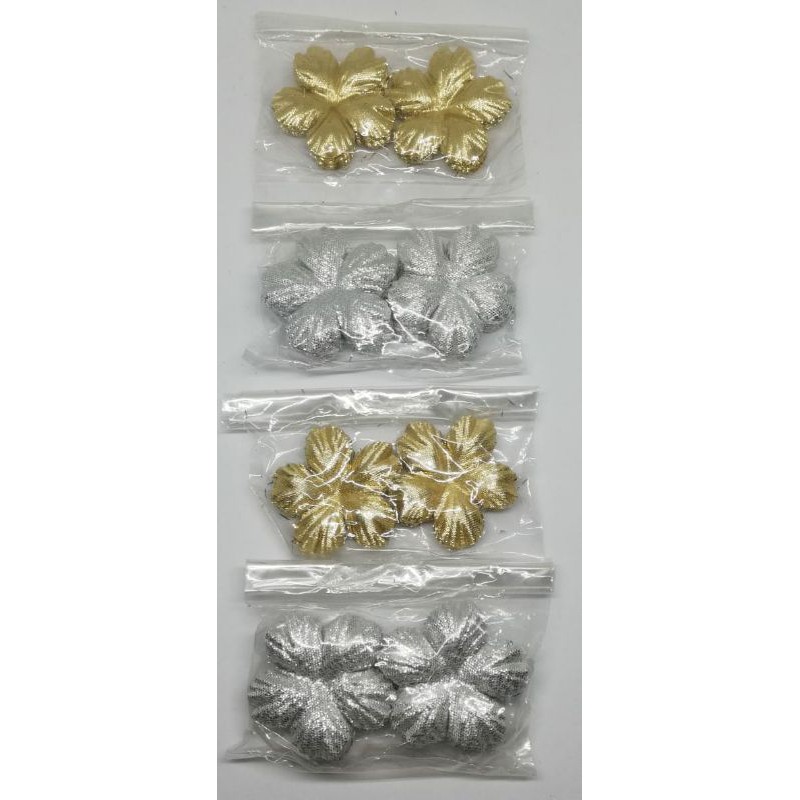 Bunga Hana Sakura Bahan Emas &amp; Perak 3cm ( isi:-/+50pcs )