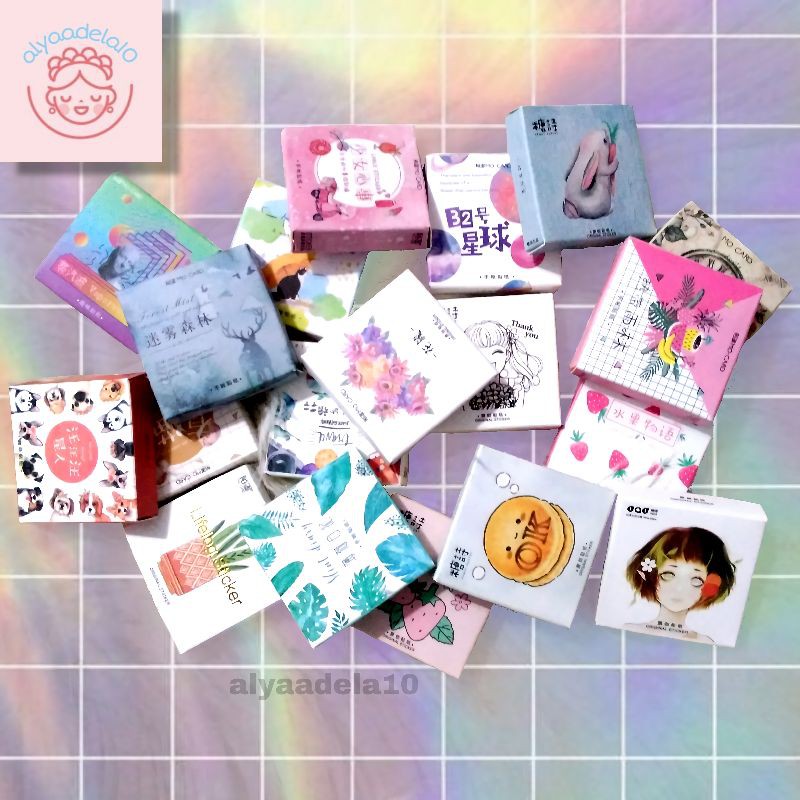 STICKER AESTHETIC (45 pcs) MURAH 1 BOX BISA UNTUK HIASAN/DEKORASI BUKU/DIARY/JOURNAL