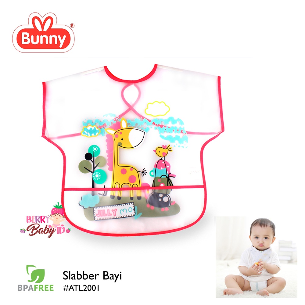 Lusty Bunny Slabber Bayi Waterproof Tatak Liur Celemek Makan Anti Air Tumpah LUS037 Berry Mart