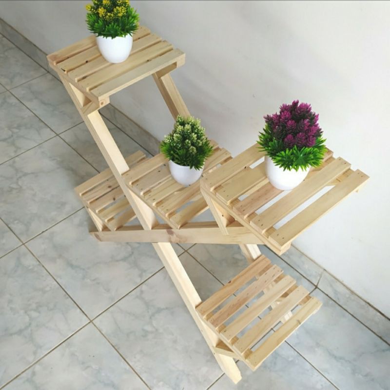 Standing Planter Kayu / Tempat Pot Tanaman / Dekorasi Cafe Kekinian