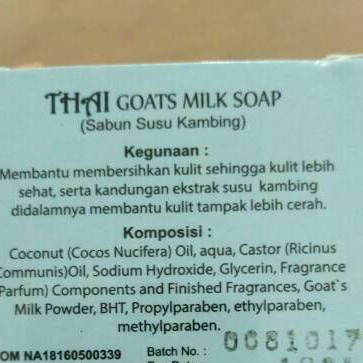 SABUN VIRAL - THAI SABUN MANDI - SABUN BATANG - Thai goats milk soap 50g..*sabun mandi*