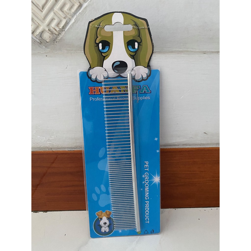 Sisir Besi Chrome Bulu Anjing Kucing 2 Sisi - Dog/Cat Comb