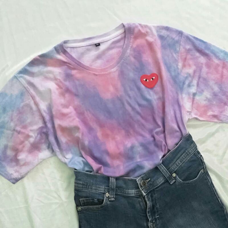 KAOS TIE DYE STIKER PATCH LUCU