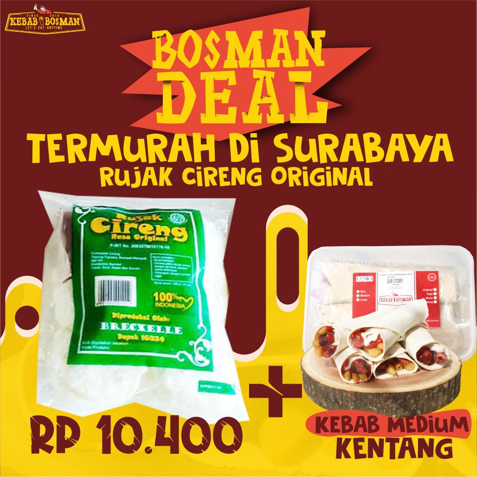 

RUJAK CIRENG ORIGINAL & KEBAB MEDIUM KENTANG
