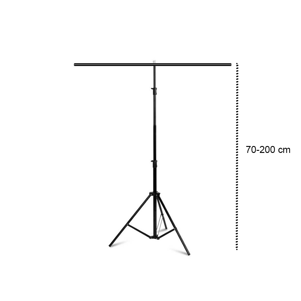 Stand Background Backdrop Photography T-Shape 70x200cm with 2 Clamp Clip - Black