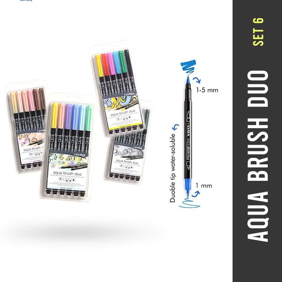 

[KODE PRODUK SWE5747] [BMS Surabaya] LYRA Brush Pen / Aqua Brush Duo Set 6