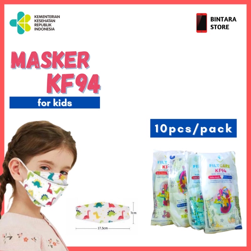 MASKER KF94 ANAK MOTIF FILTCARE Isi 10pcs 4Ply Earloop Disposable