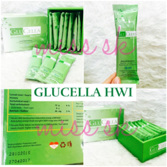 

ECER PER SACHET GLUCELLA HWI - Minuman Serbuk Rasa Apel BPOM