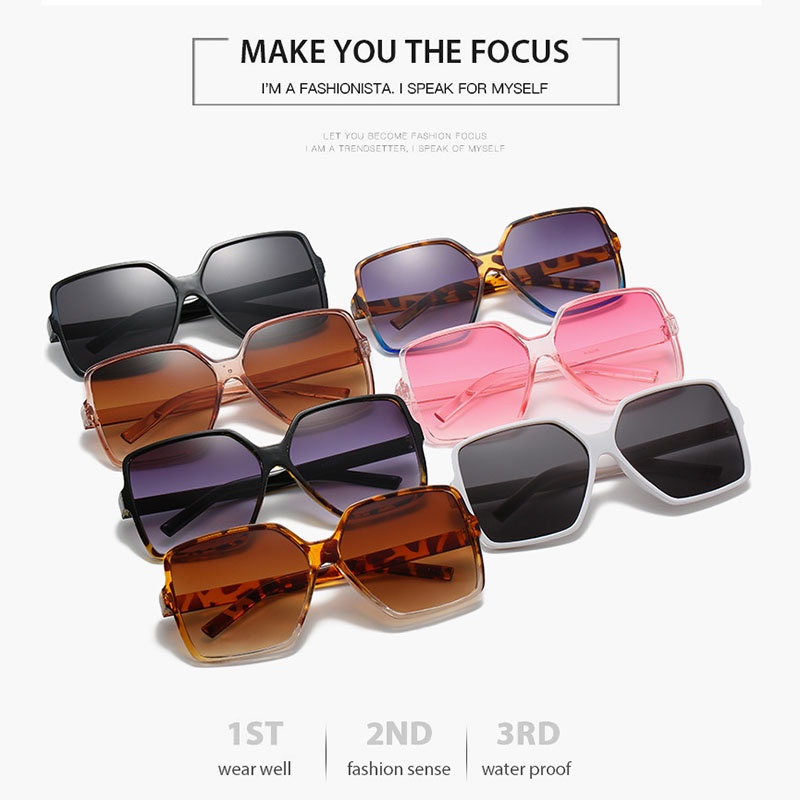 [ACKER] UV400 Kacamata Hitam Mewah Square Shades Besar Untuk Wanita