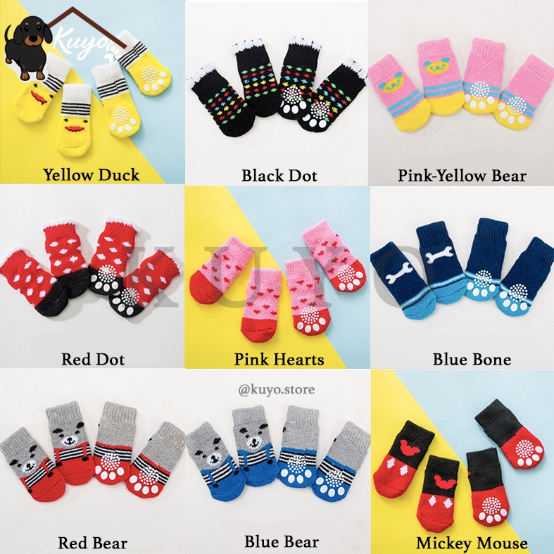 Kaos Kaki Sepatu Anjing Kucing - Pet Dog Cat Socks Shoes Anti Slip