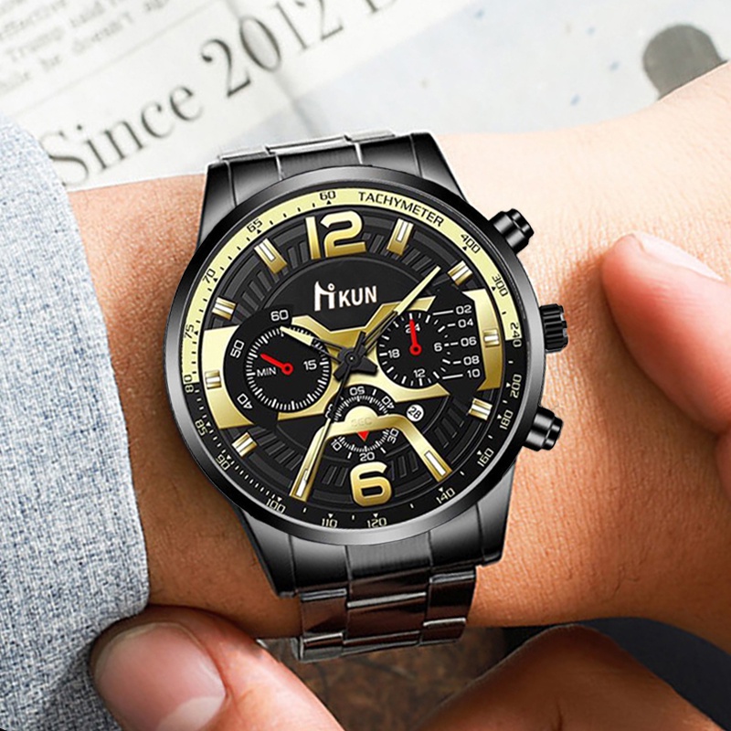 SANGCAKRA COD - Jam Tangan Pria Analog Date Tali Stainless Steel Tahan Air Kedalaman 30M Terbaru 2023 Quartz Analog Keren Untuk Bergaya  - J99