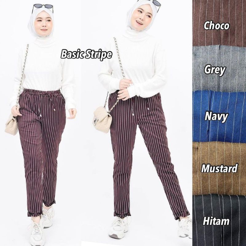 Celana Basic Stripe Wanita