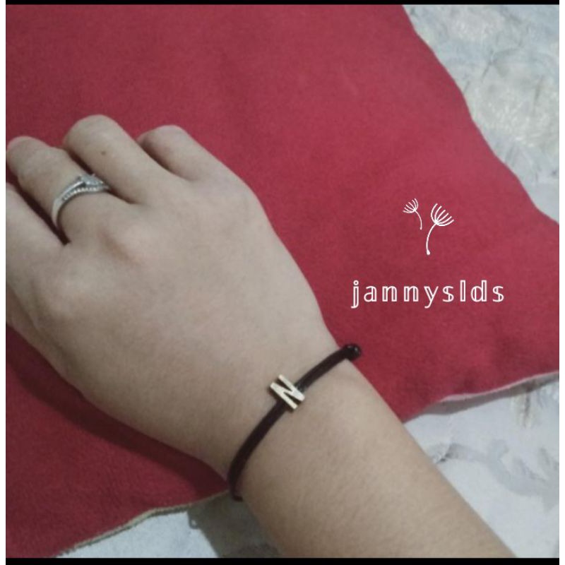 Gelang couple inisial nama tali hitam korea pasangan pria wanita bisa untuk persahabatan aksesoris cowok cewek-1