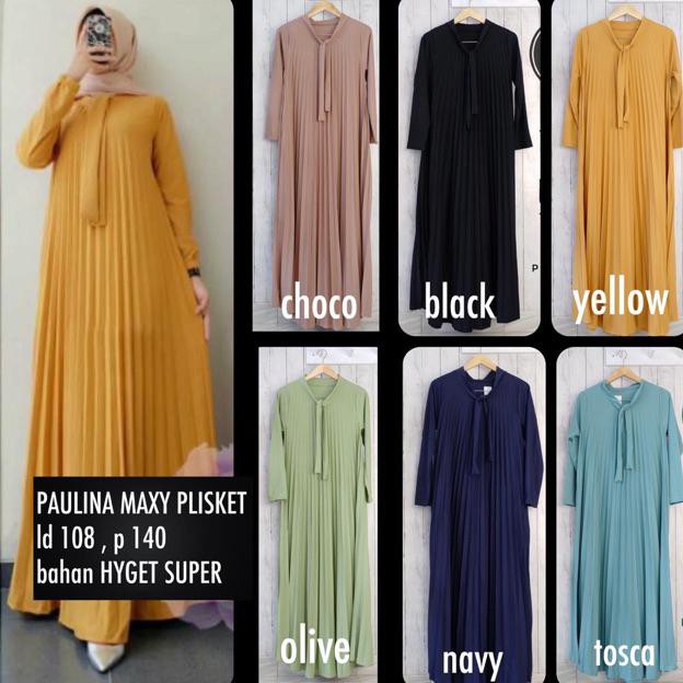 HOT SALE BD 8159 GAMIS - PAULINA MAXY PLISKET JUMBO XXL MUSLIM TALI UKURAN BIGSIZE BUMIL MELAR POLOS