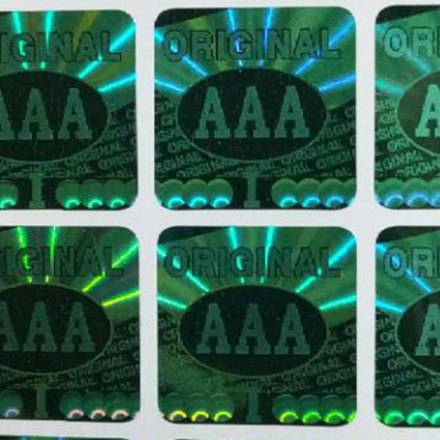 

Stiker hologram original AAA hijau