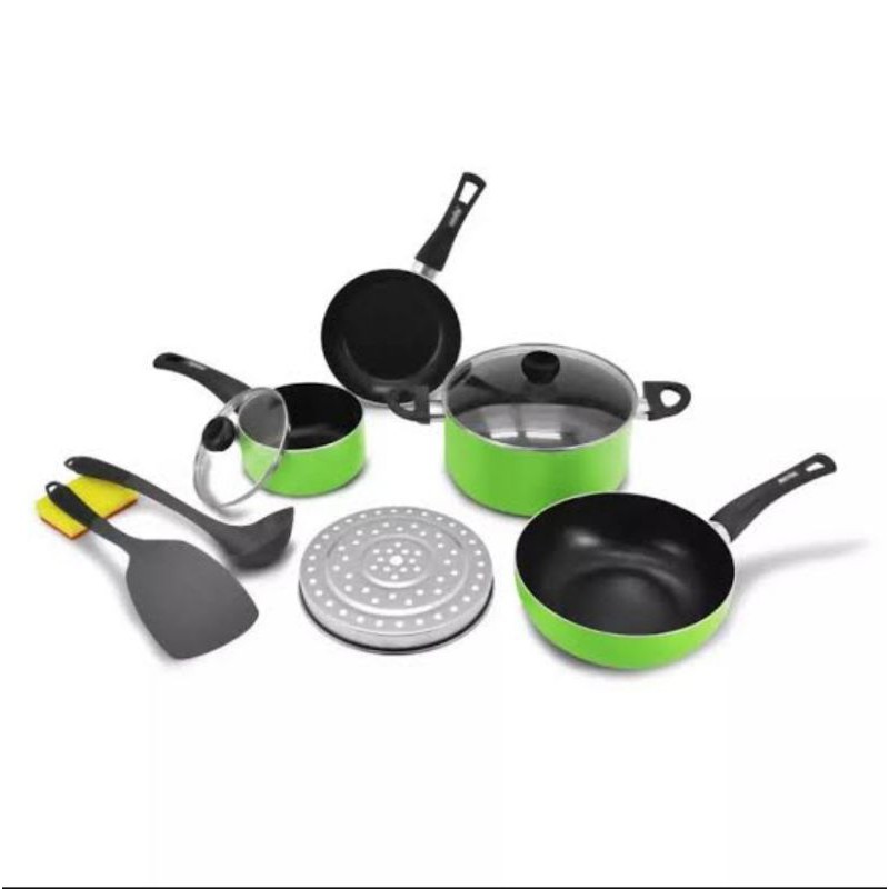 Maxim 7pcs Set New Halania Gift Set Kado Hadiah Wajan Panci Lengkap HALAL Cookware PFOA FREE