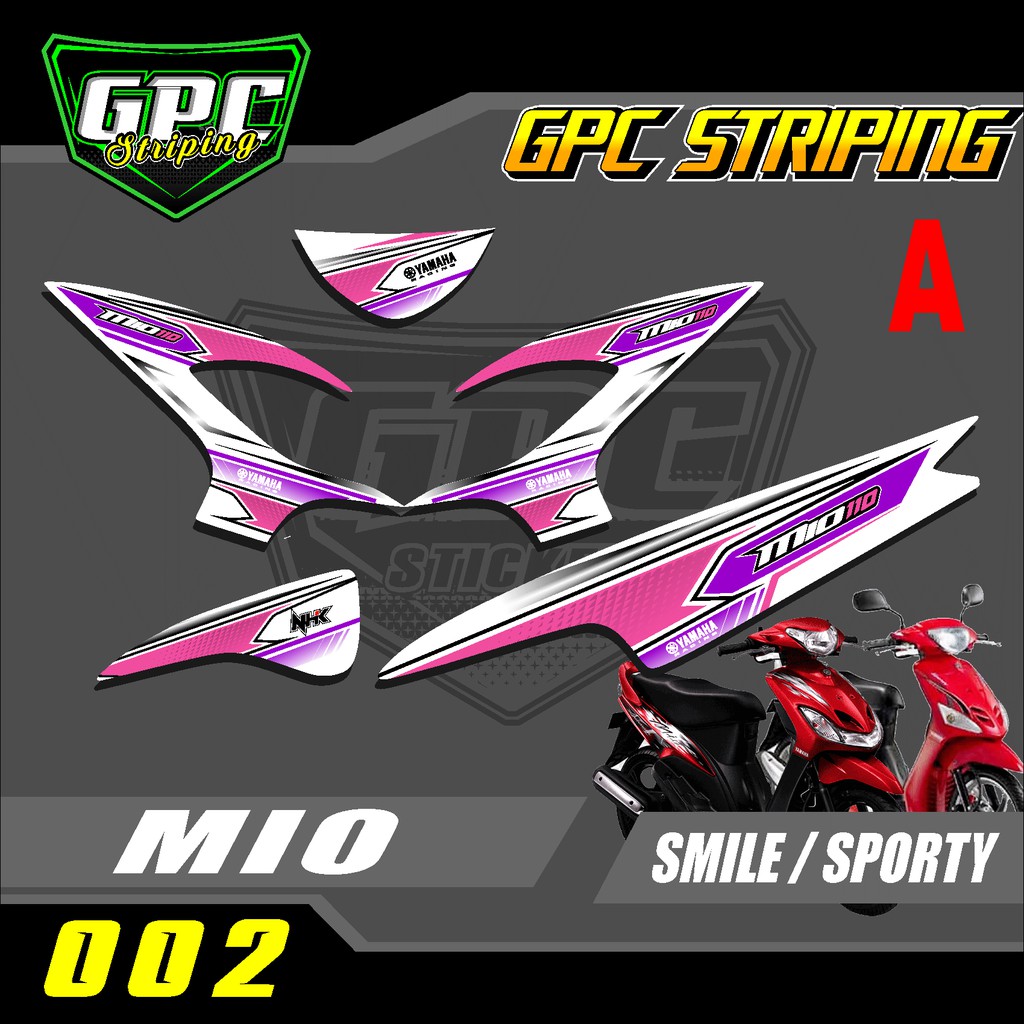 Stiker Striping Mio 110 Smile/Sporty motif racing  GPC-002
