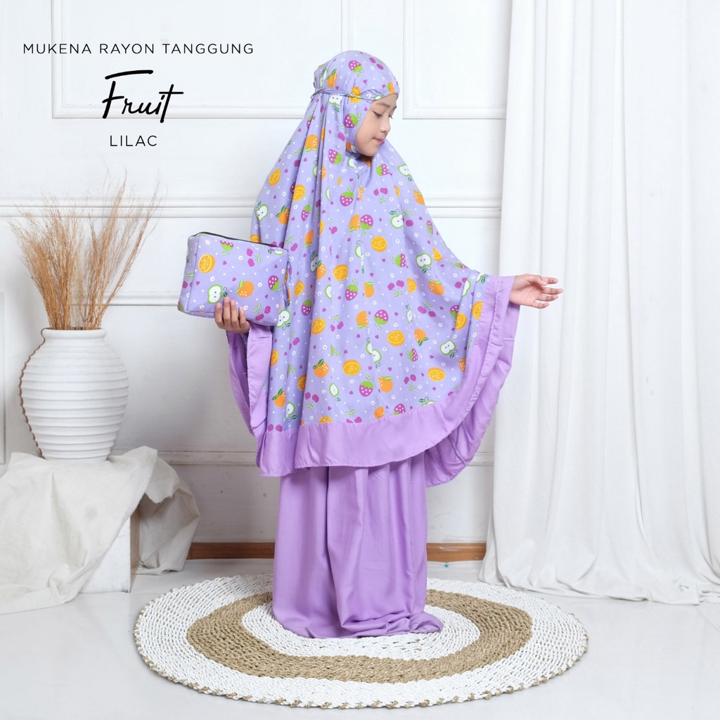 PUSAT MUKENA TASIK - MUKENA ANAK BALI RAYON TANGGUNG MOTIF FRUITS