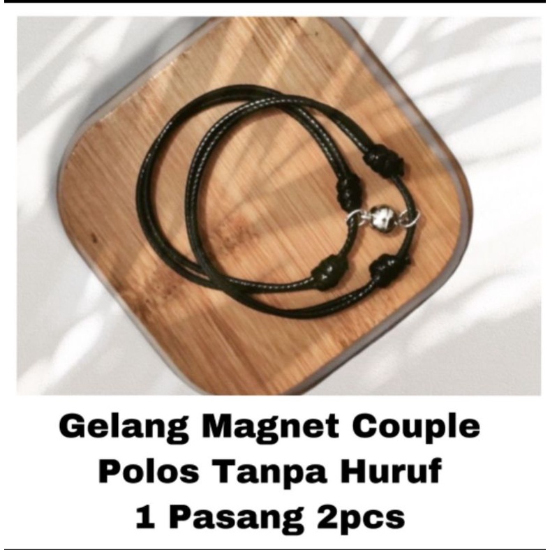 Gelang Magnet Couple Polos Tanpa Huruf | Gelang Magnet Tali Korea Waterproof
