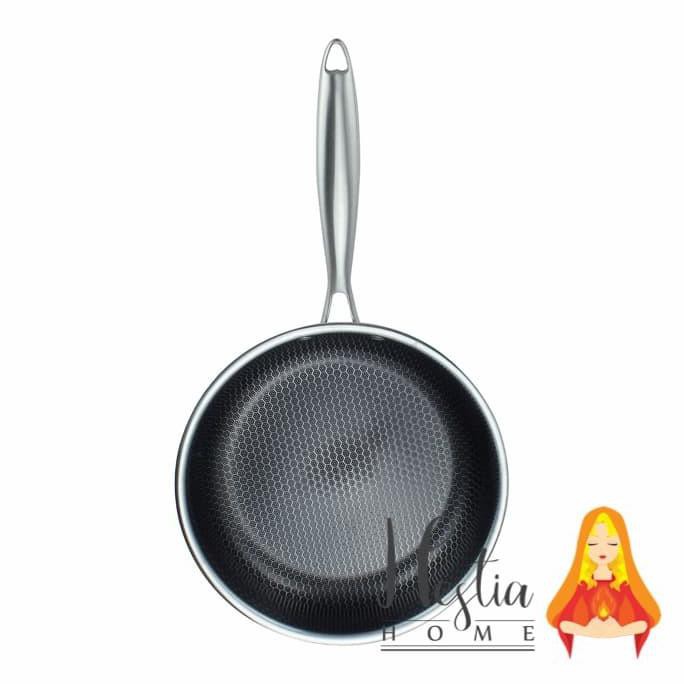 HOME PRO Fry Pan Stainless Steel 24 cm Wajan Anti Lengket Honeycomb