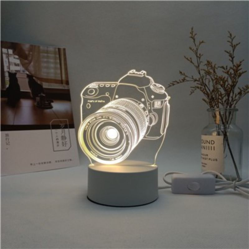 Lampu tidur 3d transparan